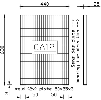 weld plate  bearing bar